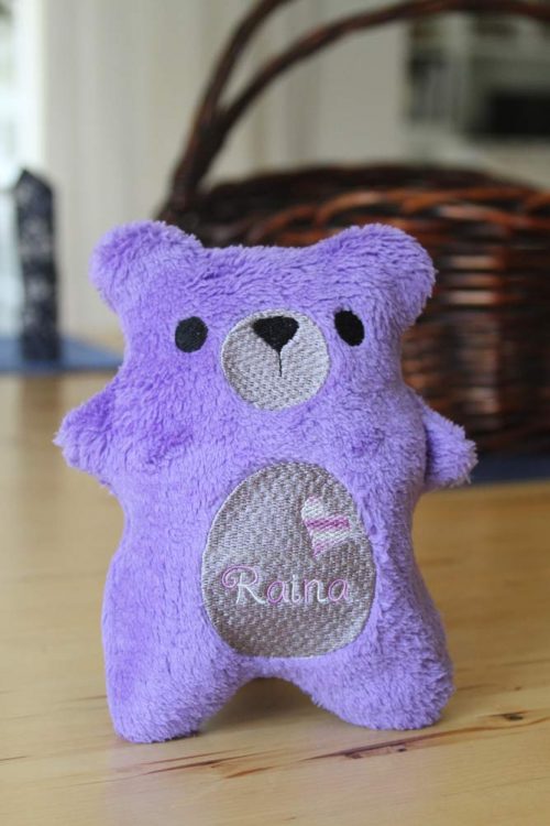 personalized purple teddy bear